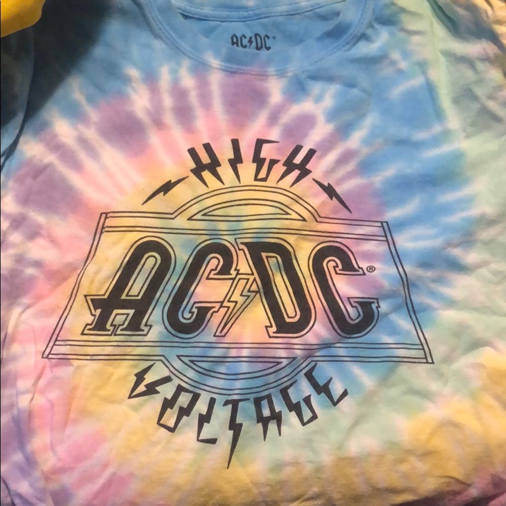 AC DC tie dye crop top